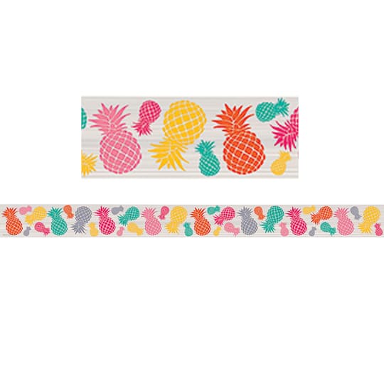 Teacher Created Resources Tropical Punch Pineapples Straight Border Trims, 210ft.